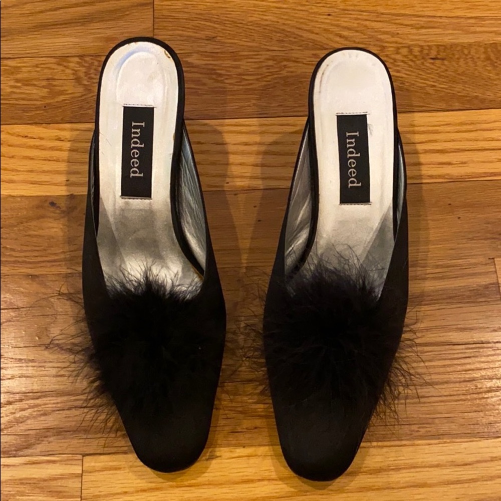 Indeed Satin Pumps With Fun Puff Ball